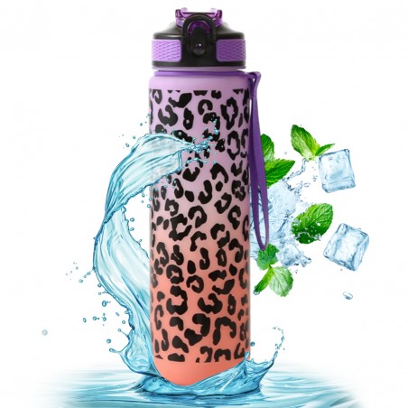 Waterfles, fles PANTHER 1L ombre paars met oranje BD43WZ2