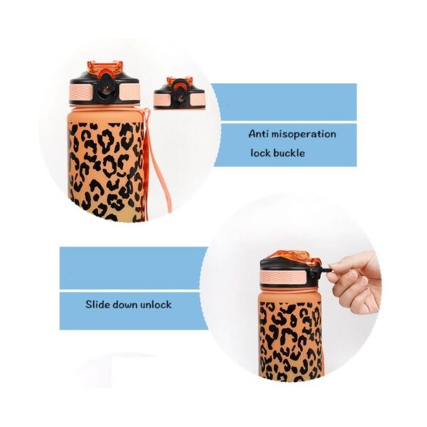 Waterfles, fles PANTHER 1L ombre oranje met groen BD43WZ3