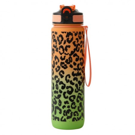 Waterfles, fles PANTHER 1L ombre oranje met groen BD43WZ3