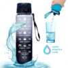 Waterfles, maatbeker 1L OMBRE Grijs met Zwart BD16