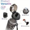 Waterfles, maatbeker 1L OMBRE Grijs met Zwart BD16