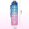 Waterfles, maatbeker en rietje 1L OMBRE Groen met Roze BD19