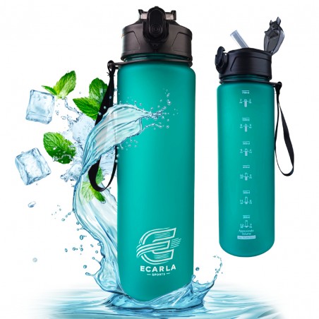 Waterfles, sportfles mat 750ML turquoise ECARLA SPORTS BD50