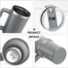 THERMISCHE BEKER MET GROTE INHOUD, HANDGREEP EN RIETJE THERMOS 1L PAARSE CUP11
