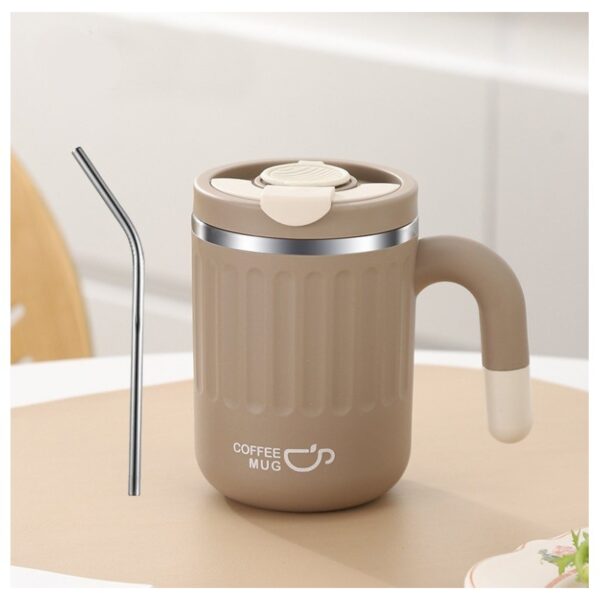 GROTE THERMISCHE BEKER met rietje 480 ml AFSLUITBARE THERMISCHE BEKER KOFFIEKOP 17BR