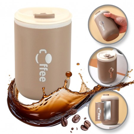 GROTE THERMISCHE BEKER met rietje 500 ml AFSLUITBARE THERMISCHE BEKER KOFFIEKOP 07WZ2