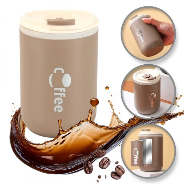 GROTE THERMISCHE BEKER met rietje 500 ml AFSLUITBARE THERMISCHE BEKER KOFFIEKOP 07WZ2