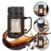 Koffie-thee glazen mok met handvat, zwart, 500 ml CUP18CZ