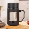 Koffie-thee glazen mok met handvat, zwart, 500 ml CUP18CZ