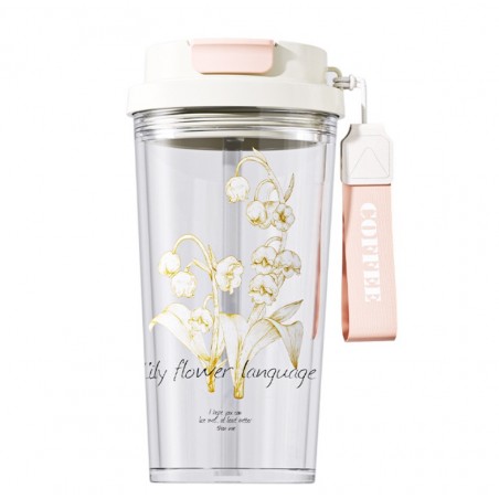 Beker, waterfles met rietje en tuit 550 ml BD29