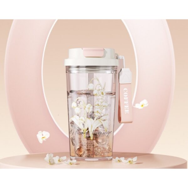 Beker, waterfles met rietje en tuit 550 ml BD29