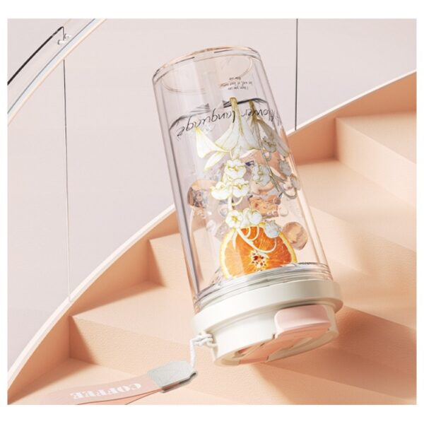 Beker, waterfles met rietje en tuit 550 ml BD29