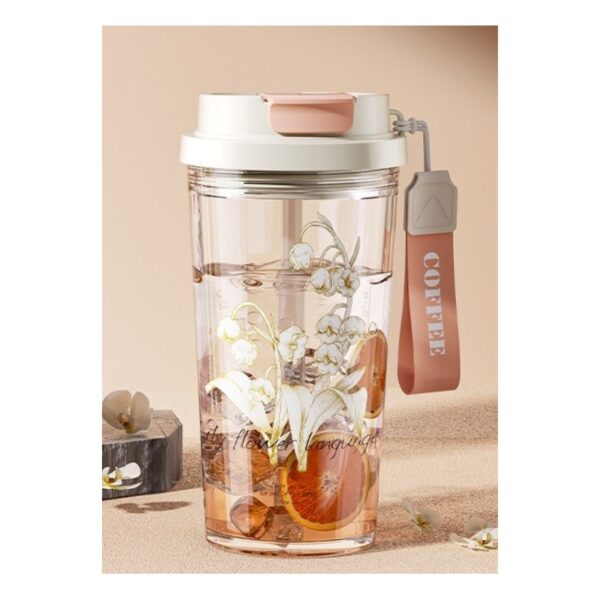 Beker, waterfles met rietje en tuit 550 ml BD29