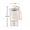 Beker, waterfles met rietje en tuit 550 ml BD29