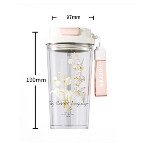 Beker, waterfles met rietje en tuit 550 ml BD29