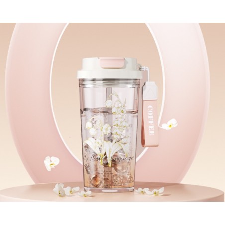 Beker, waterfles met rietje en tuit 550 ml BD29