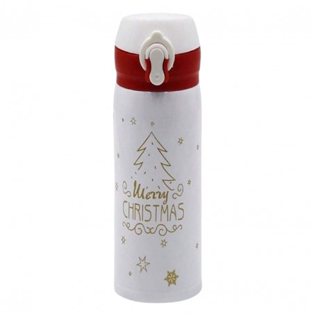 THERMISCHE BEKER, FLES 500ML KERST WINTER THERMISCHE FLES wit BD39B
