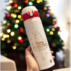 THERMISCHE BEKER, FLES 500ML KERST WINTER THERMISCHE FLES wit BD39B