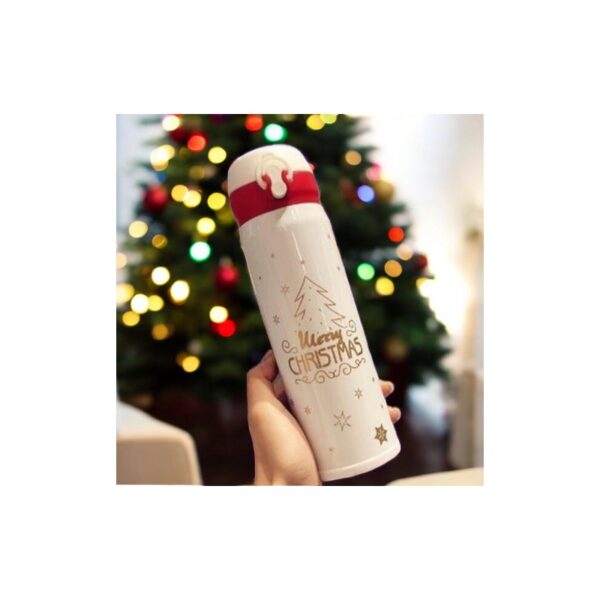 THERMISCHE BEKER, FLES 500ML KERST WINTER THERMISCHE FLES wit BD39B