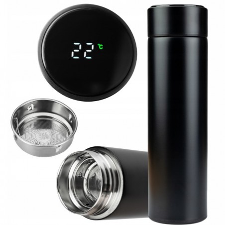 Thermische beker, fles, thermoskan 500 ml fles met temperatuursensor BD41