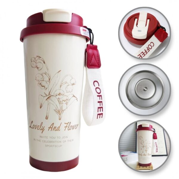 THERMISCHE BEKER met handvat en mondstuk, draagbaar 550 ml BD28WZ4