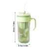 Koffie-thee geribbelde glazen mok met rietje, zeefje en sluiting 550 ml CUP12BR