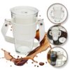 Koffie-thee mok van glas met rietje en sluiting 450 ml CUP09B