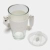 Koffie-thee mok van glas met rietje en sluiting 450 ml CUP09B