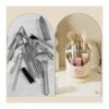 Organizer make-up spullen crème met roze strik CB67