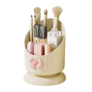 Organizer make-up spullen crème met roze strik CB67