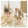 Organizer make-up spullen crème met roze strik CB67