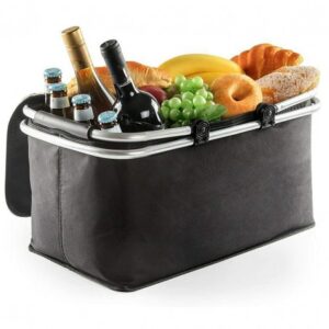 Opvouwbare thermische boodschappenmand, picknick zwart 47x27x23cm KP01CZ