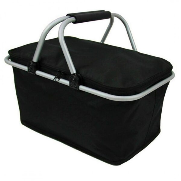 Opvouwbare thermische boodschappenmand, picknick zwart 47x27x23cm KP01CZ