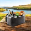 Opvouwbare thermische boodschappenmand, picknick zwart 47x27x23cm KP01CZ
