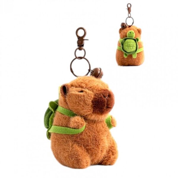 Sleutelhanger capybara met schildpadrugzak 3