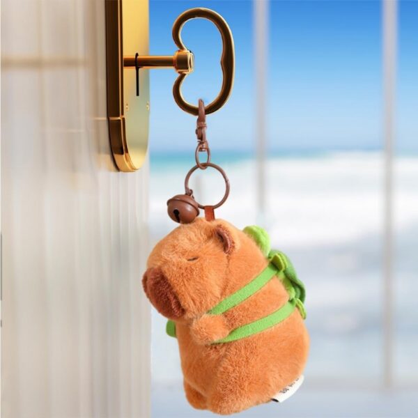 Sleutelhanger capybara met schildpadrugzak 4