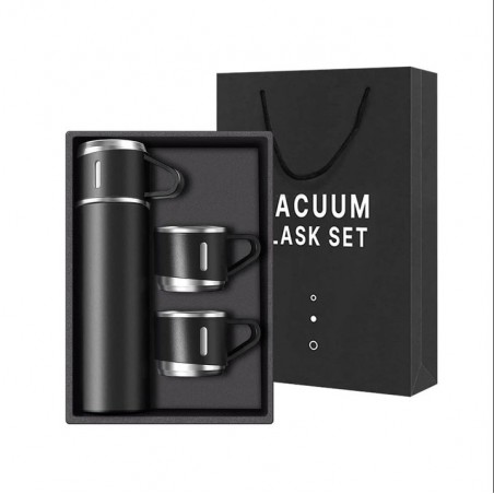 DE THERMOSSET MET 3 MOKKEN, cadeauverpakking, 500 ml zwart BD24CZ