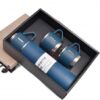DE THERMOSSET MET 3 MOKKEN, cadeauverpakking, 500 ml marineblauw BD24GRAN