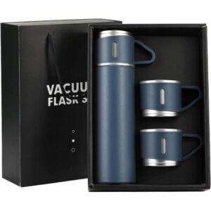 DE THERMOSSET MET 3 MOKKEN, cadeauverpakking, 500 ml marineblauw BD24GRAN