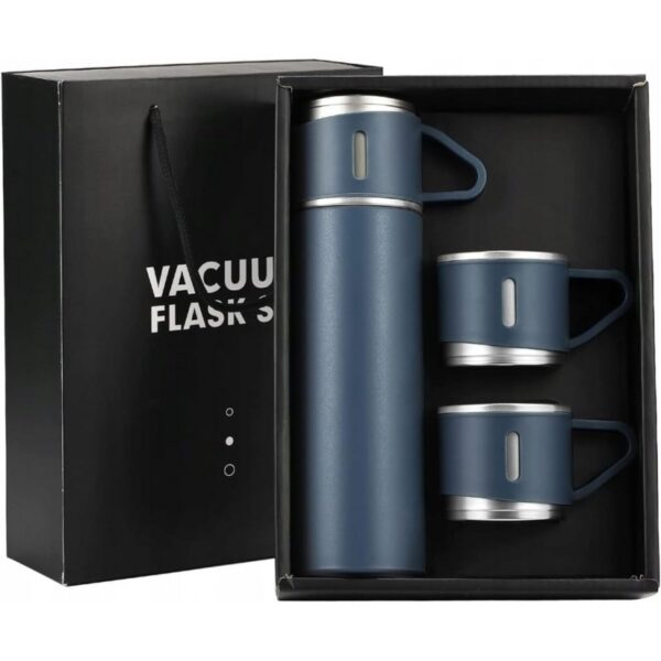 DE THERMOSSET MET 3 MOKKEN, cadeauverpakking, 500 ml marineblauw BD24GRAN