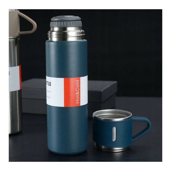 DE THERMOSSET MET 3 MOKKEN, cadeauverpakking, 500 ml marineblauw BD24GRAN