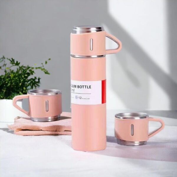 DE THERMOSSET MET 3 MOKKEN, cadeauverpakking, 500 ml roze BD24R