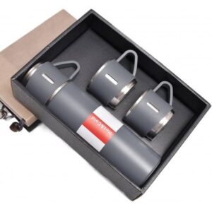 DE THERMOSSET MET 3 MOKKEN, cadeauverpakking, 500 ml grijs BD24SZ