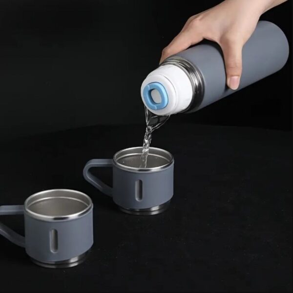 DE THERMOSSET MET 3 MOKKEN, cadeauverpakking, 500 ml grijs BD24SZ